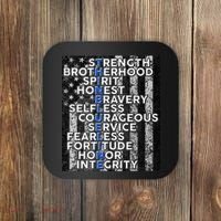 Support Police Thin Blue Line Distressed Flag Coaster thumb 0