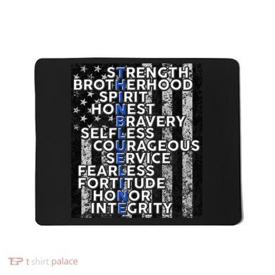 Support Police Thin Blue Line Distressed Flag Mousepad
