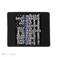 Support Police Thin Blue Line Distressed Flag Mousepad thumb 0