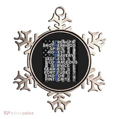 Support Police Thin Blue Line Distressed Flag Ornament