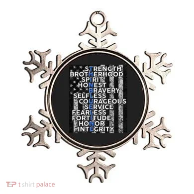 Support Police Thin Blue Line Distressed Flag Ornament