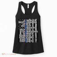 Support Police Thin Blue Line Distressed Flag Women's Tank Top thumb 0