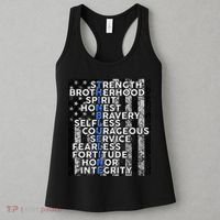 Support Police Thin Blue Line Distressed Flag Women's Tank Top thumb 3
