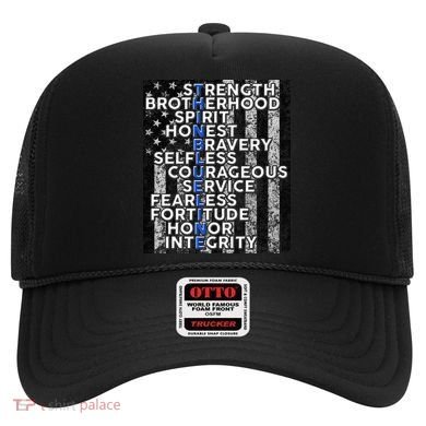 Support Police Thin Blue Line Distressed Flag Hat