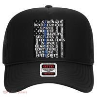 Support Police Thin Blue Line Distressed Flag Hat thumb 0