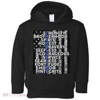Support Police Thin Blue Line Distressed Flag Toddler Hoodie thumb 0
