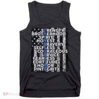 Support Police Thin Blue Line Distressed Flag Tank Top thumb 0
