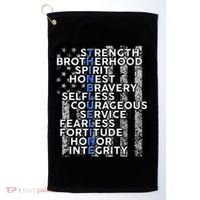 Support Police Thin Blue Line Distressed Flag Golf Towel thumb 0