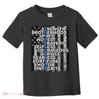 Support Police Thin Blue Line Distressed Flag Toddler T-Shirt thumb 0