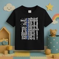 Support Police Thin Blue Line Distressed Flag Toddler T-Shirt thumb 3