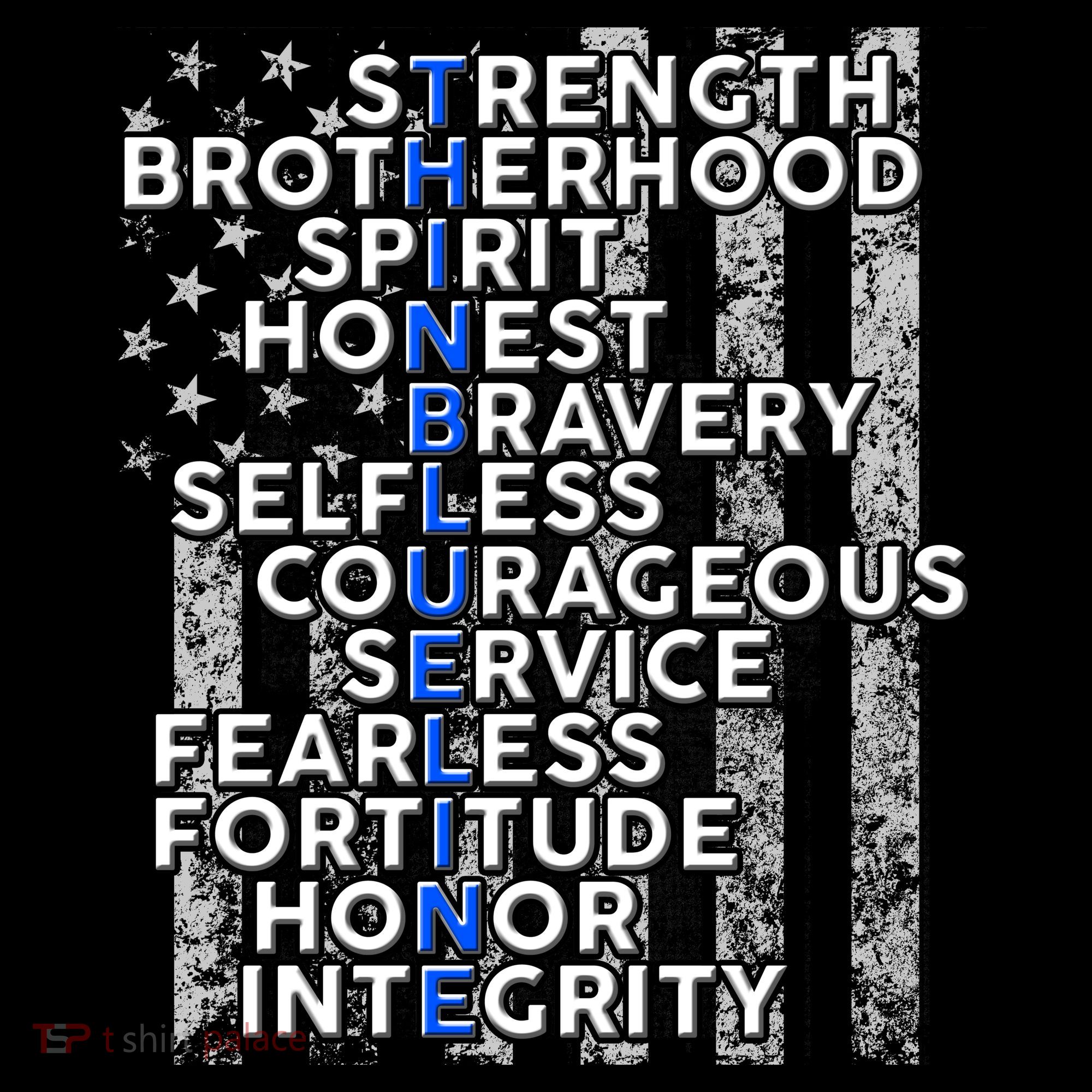Support Police Thin Blue Line Distressed Flag Toddler T-Shirt