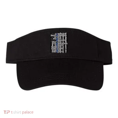 Support Police Thin Blue Line Distressed Flag Visor