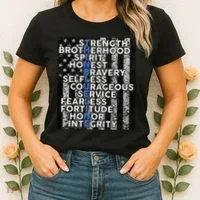 Support Police Thin Blue Line Distressed Flag Women's T-Shirt thumb 2