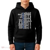 Support Police Thin Blue Line Distressed Flag Kids Hoodie thumb 4