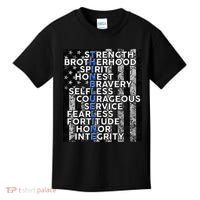 Support Police Thin Blue Line Distressed Flag Kids T-Shirt thumb 0