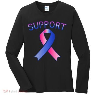 Support Ribbon Cancer Awareness Women's Long Sleeve Shirt