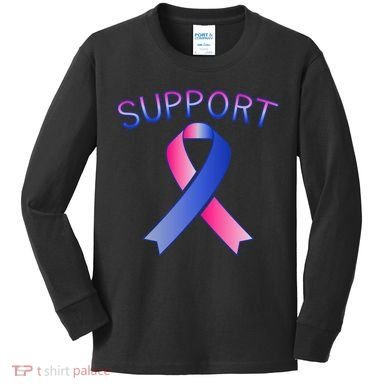 Support Ribbon Cancer Awareness Kids Long Sleeve Shirt