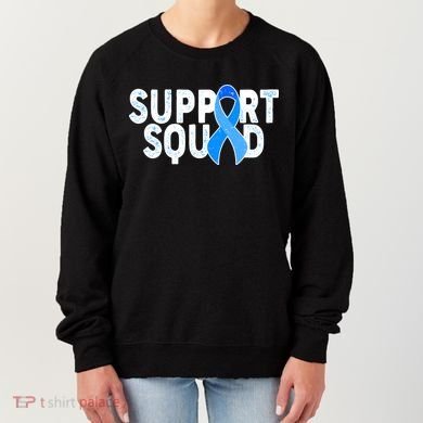 Support Squad Colon Cancer Awareness Blue Ribbon Women's Sweatshirt