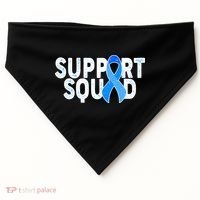 Support Squad Colon Cancer Awareness Blue Ribbon USA-Made Doggie Bandana thumb 0