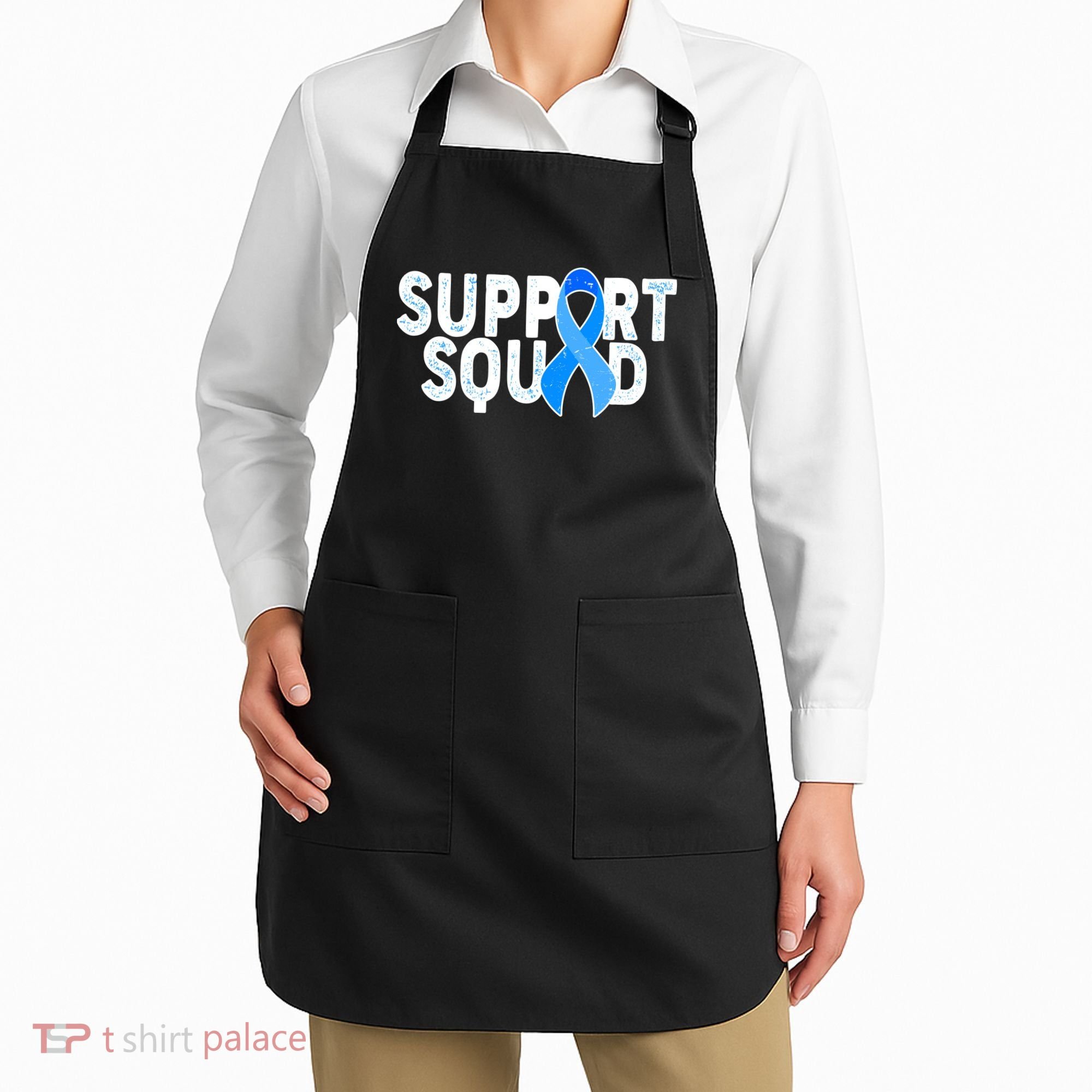 Support Squad Colon Cancer Awareness Blue Ribbon Apron