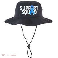 Support Squad Colon Cancer Awareness Blue Ribbon Bucket Hat thumb 0