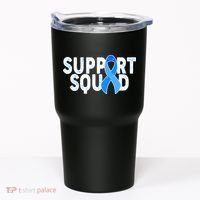 Support Squad Colon Cancer Awareness Blue Ribbon Tumbler thumb 0