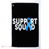 Support Squad Colon Cancer Awareness Blue Ribbon Golf Towel thumb 0