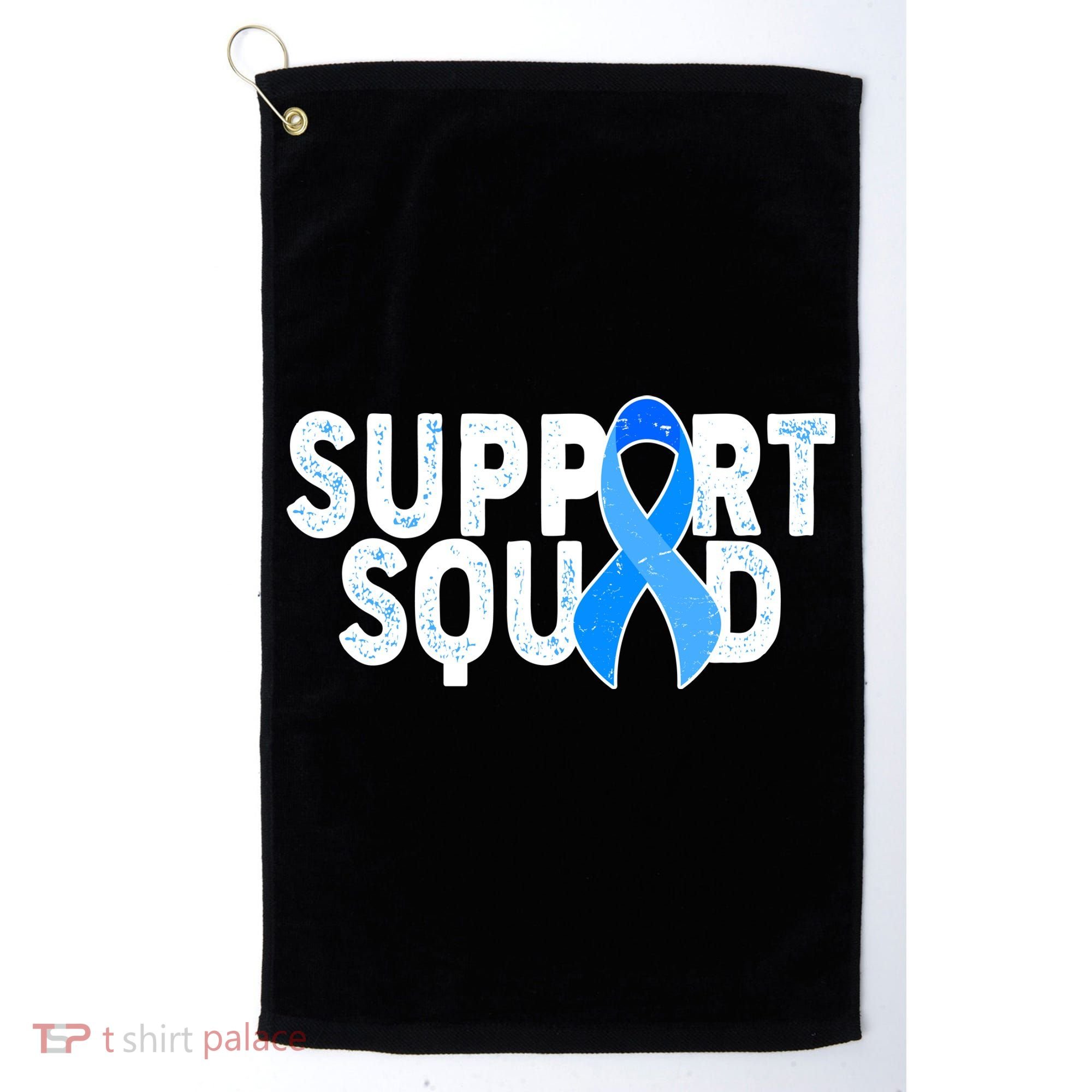 Support Squad Colon Cancer Awareness Blue Ribbon Golf Towel