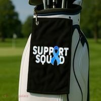 Support Squad Colon Cancer Awareness Blue Ribbon Golf Towel thumb 2