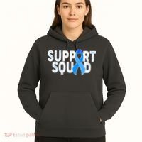Support Squad Colon Cancer Awareness Blue Ribbon Hoodie thumb 5