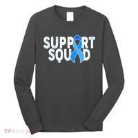 Support Squad Colon Cancer Awareness Blue Ribbon Long Sleeve Shirt thumb 0