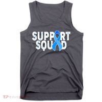 Support Squad Colon Cancer Awareness Blue Ribbon Tank Top thumb 0