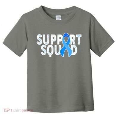Support Squad Colon Cancer Awareness Blue Ribbon Toddler T-Shirt