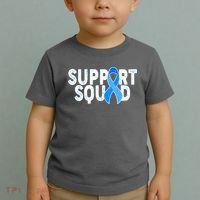 Support Squad Colon Cancer Awareness Blue Ribbon Toddler T-Shirt thumb 2