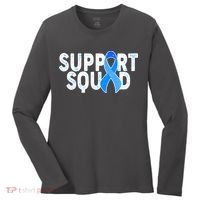 Support Squad Colon Cancer Awareness Blue Ribbon Women's Long Sleeve Shirt thumb 0