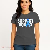 Support Squad Colon Cancer Awareness Blue Ribbon Women's T-Shirt thumb 4