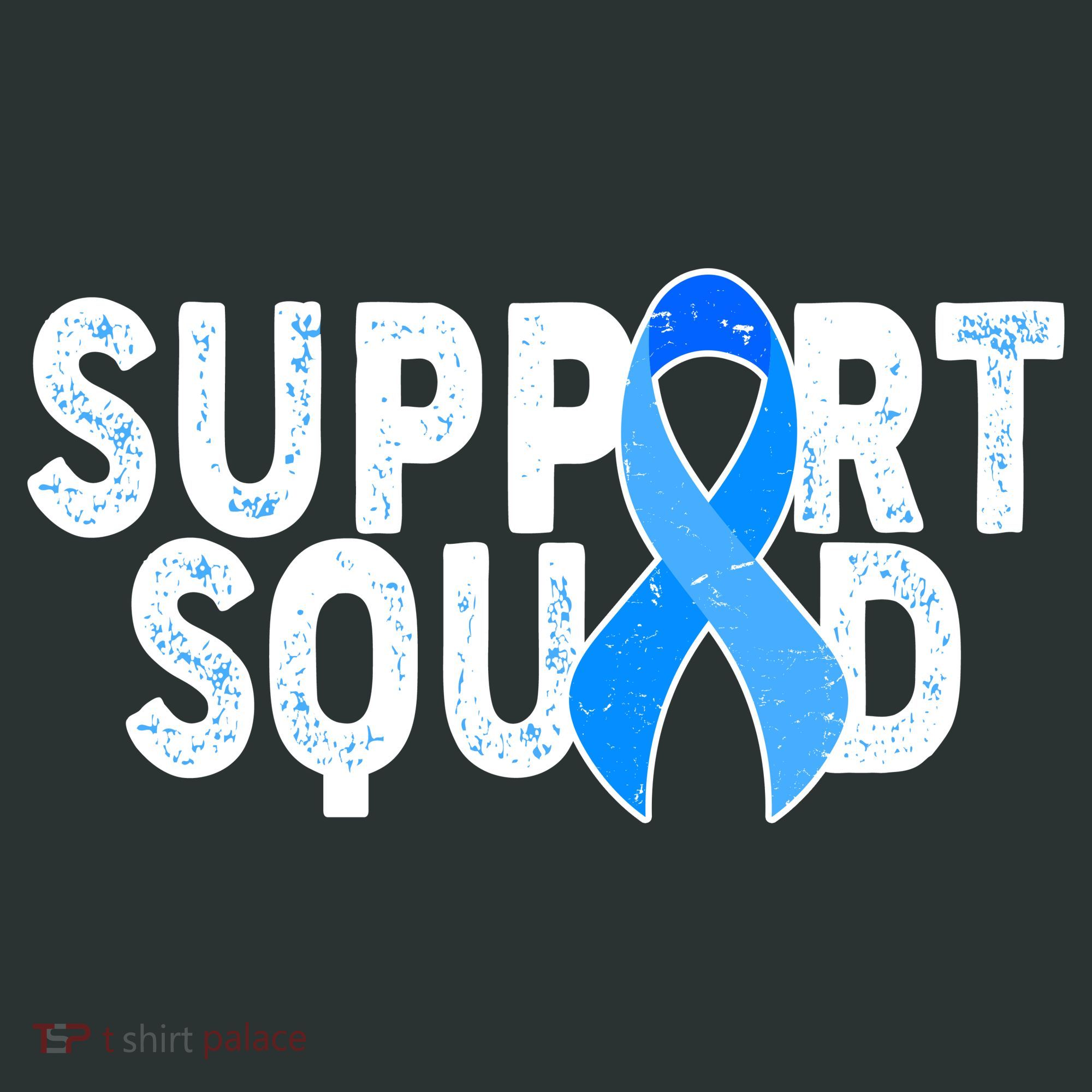 Support Squad Colon Cancer Awareness Blue Ribbon Women's T-Shirt