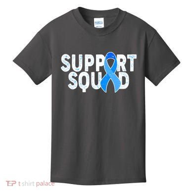 Support Squad Colon Cancer Awareness Blue Ribbon Kids T-Shirt
