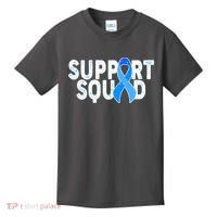 Support Squad Colon Cancer Awareness Blue Ribbon Kids T-Shirt thumb 0