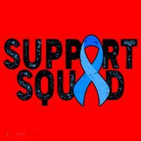 Support Squad Colon Cancer Awareness Blue Ribbon Santa Hat thumb 1