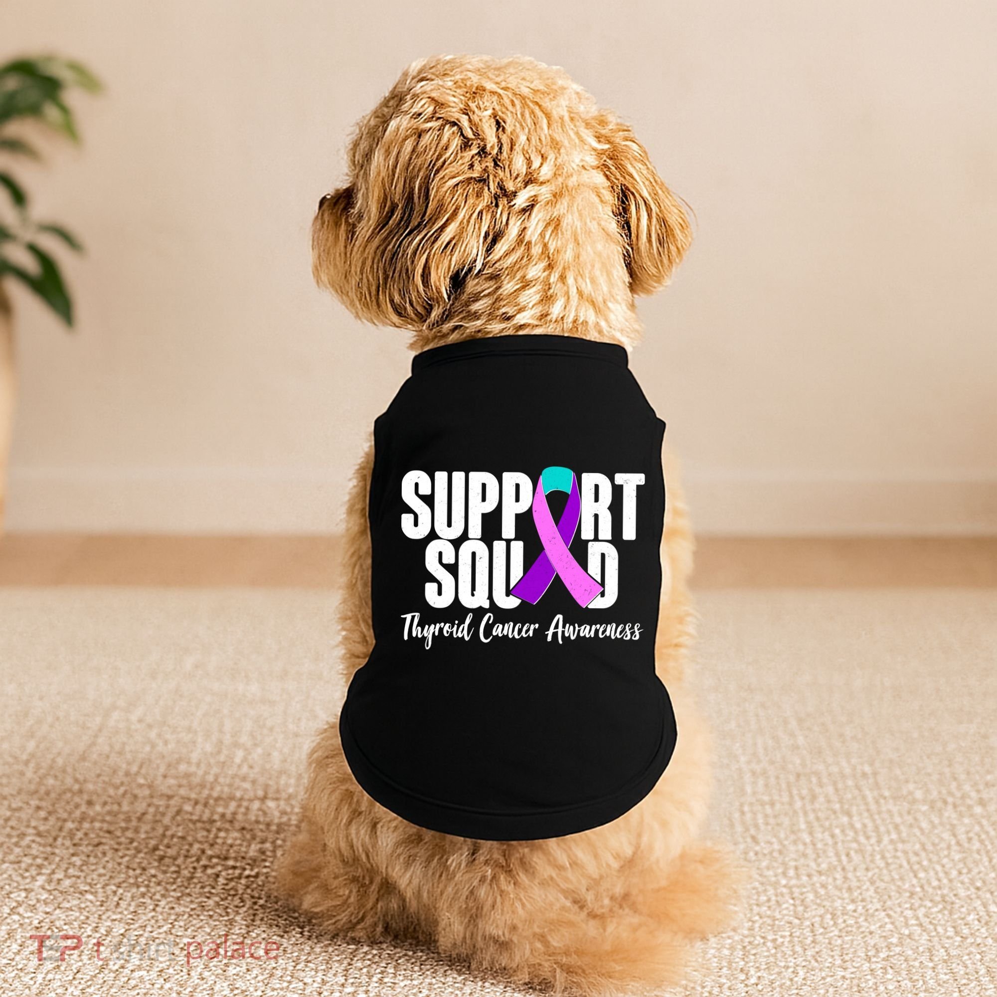 Support Squad Thyroid Cancer Awareness Doggie Tank