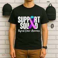 Support Squad Thyroid Cancer Awareness T-Shirt thumb 6