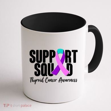 Support Squad Thyroid Cancer Awareness Coffee Mug back