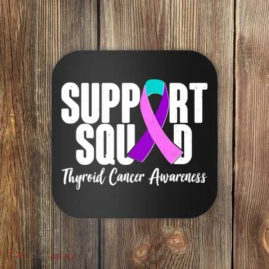Support Squad Thyroid Cancer Awareness Coaster