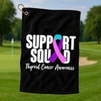 Support Squad Thyroid Cancer Awareness Golf Towel thumb 1