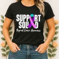 Support Squad Thyroid Cancer Awareness Women's T-Shirt thumb 2