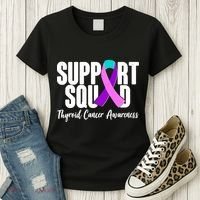 Support Squad Thyroid Cancer Awareness Women's T-Shirt thumb 3