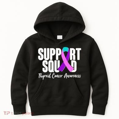 Support Squad Thyroid Cancer Awareness Kids Hoodie
