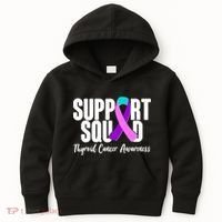 Support Squad Thyroid Cancer Awareness Kids Hoodie thumb 0