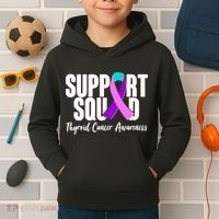 Support Squad Thyroid Cancer Awareness Kids Hoodie thumb 2